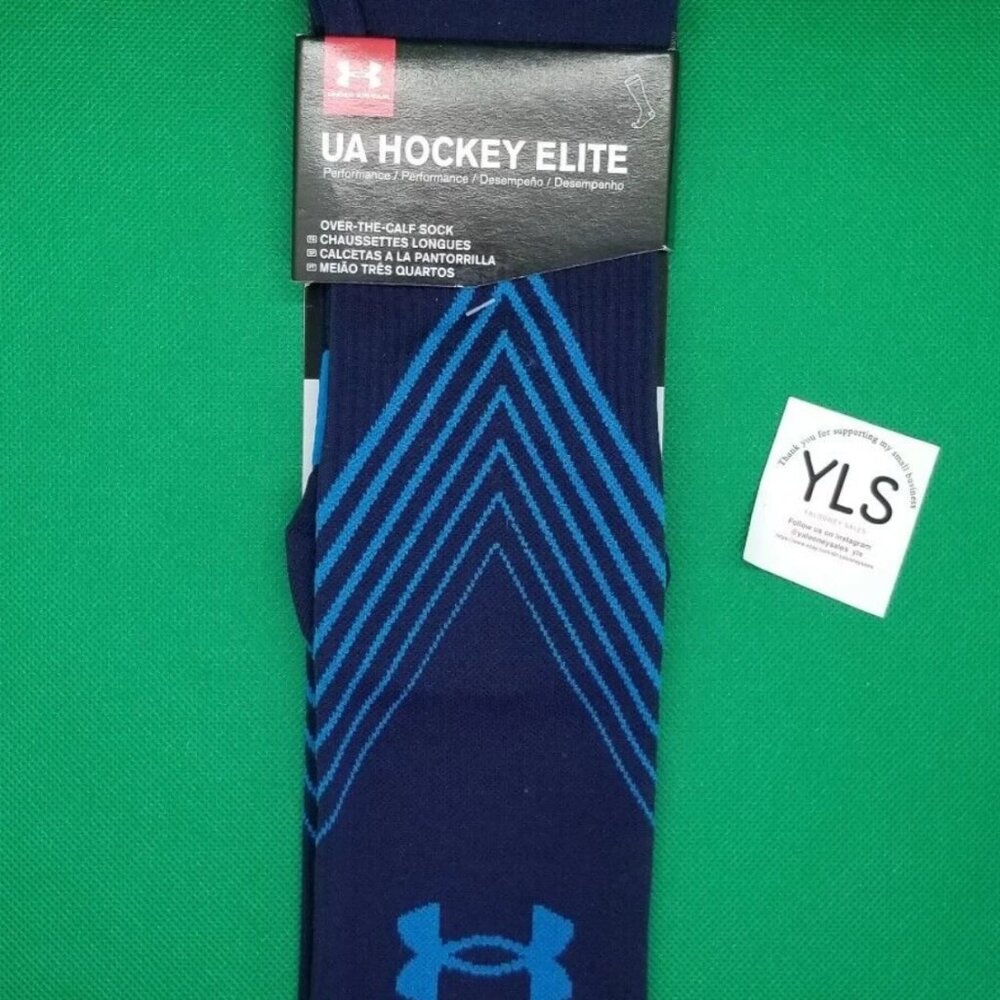 Under Armour Navy Blue UA Hockey Elite U1021-MDN-MD Over The Calf OTC Socks